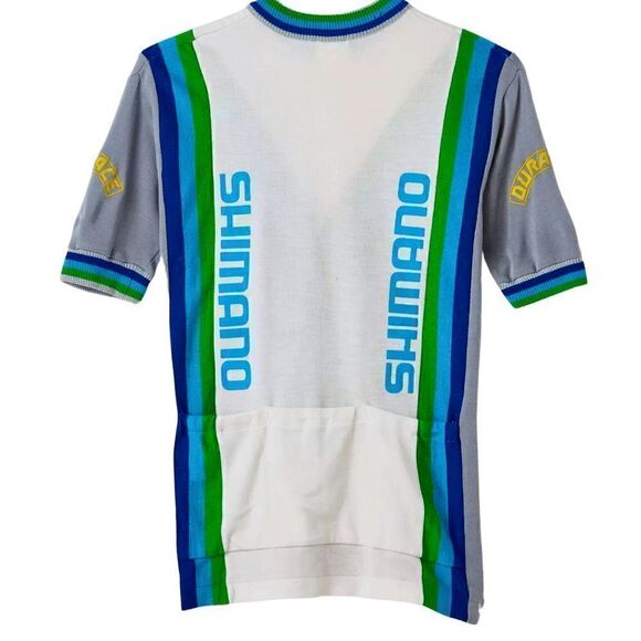 Vintage Shimano Retro Striped Bicycle Gray Jersey - Picture 3 of 7